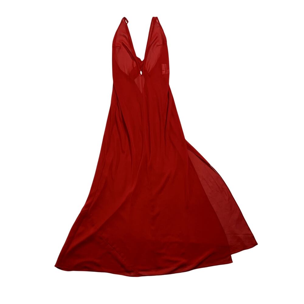 Fredericks of hollywood Red Goddess Maxi Sheer Romantic Plunging Nightgown Med